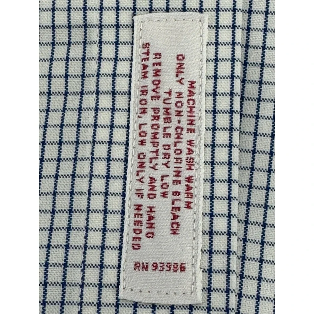 Brooks Brothers‎ 346 Shirt Mens 17-4/5 Blue Checkered Long Sleeve Button Down